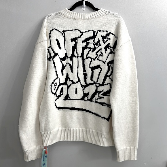 NWT Off-White Logo Intarsia Long-Sleeved Jumper - Picture 16 of 17